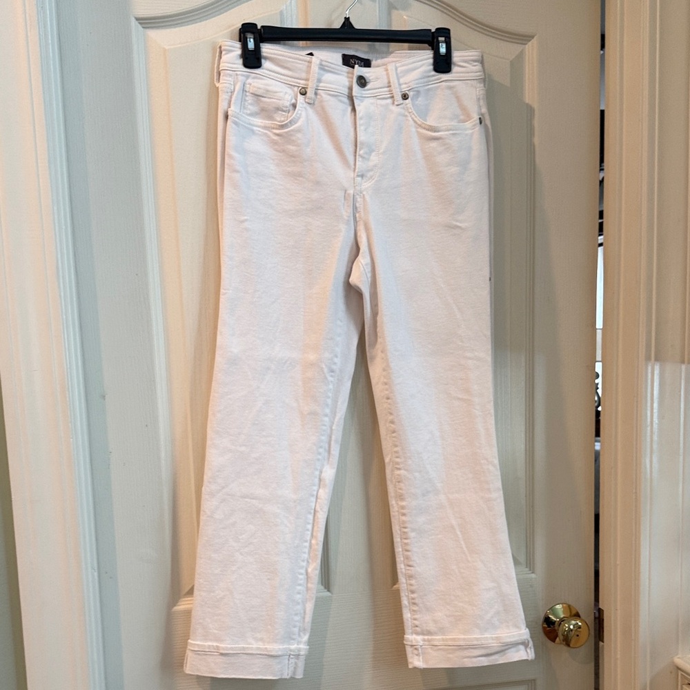 NYDJ White Marilyn Straight-Leg Jeans
